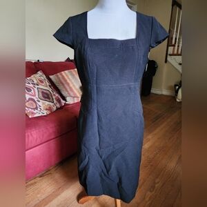 Tahari Classic Black Midi Dress